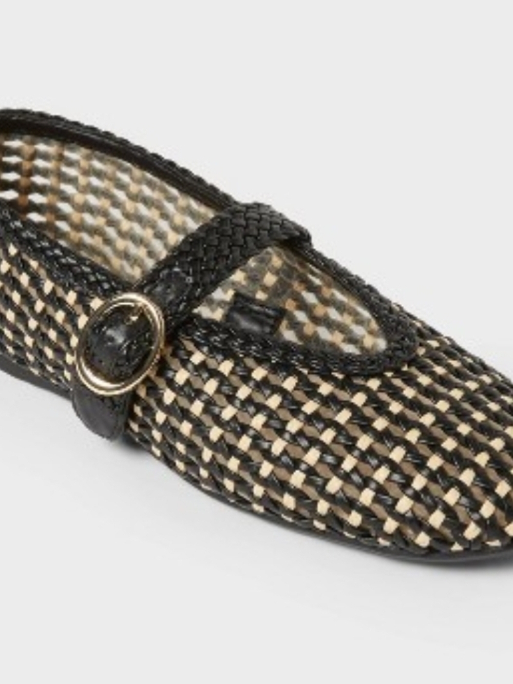 Universal Thread Black & Natural Braided Mary Jane Loafer